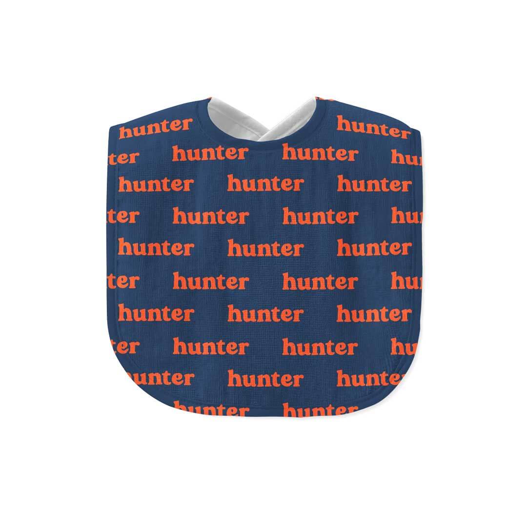  Personalized Baby Name Bib | Navy & Orange、mySite、layawaytickets