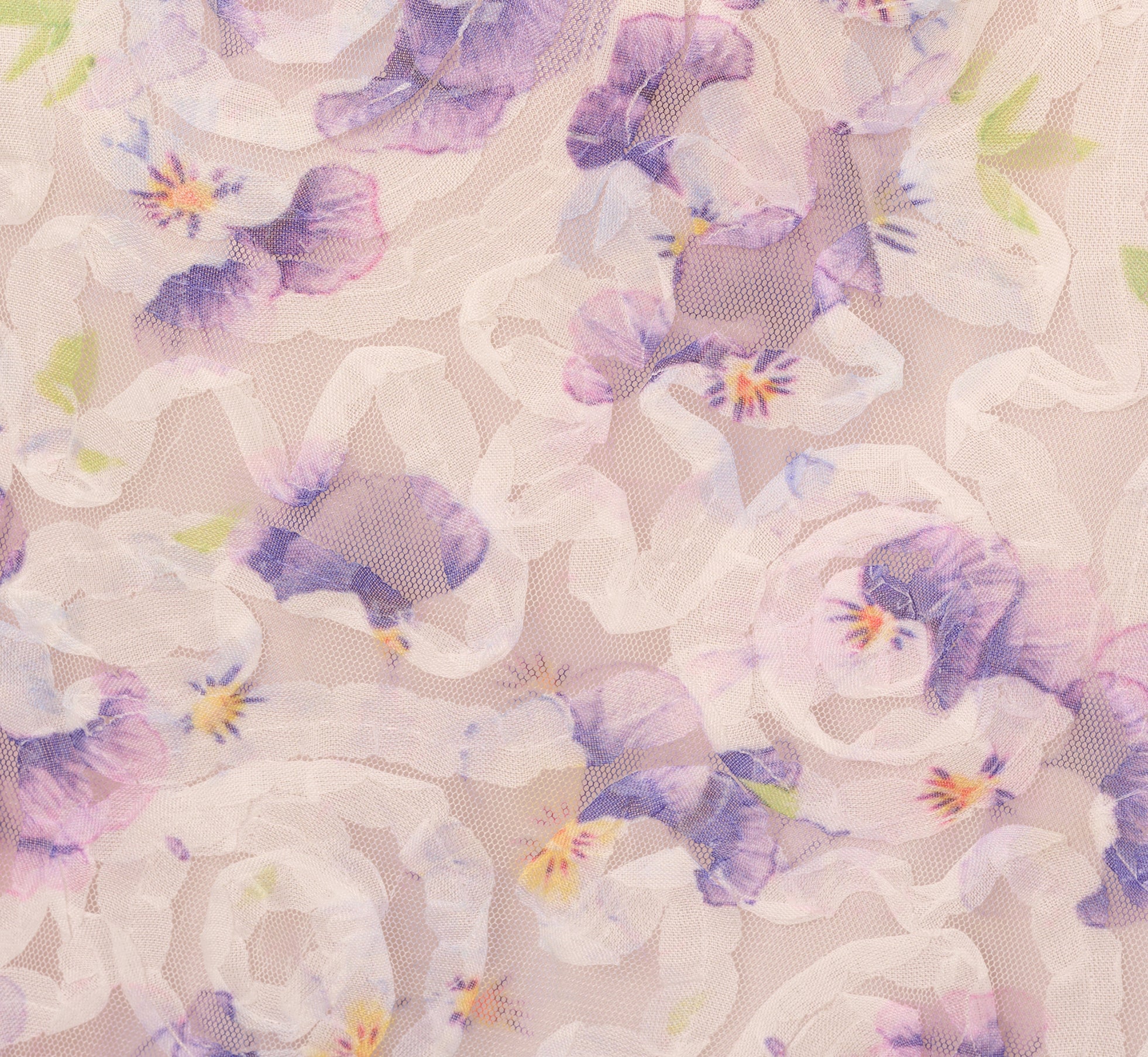 Floral Tulle Soutache A Line Midi Dress With Embellished Straps In Ivory Multi、mySite、solidvoid