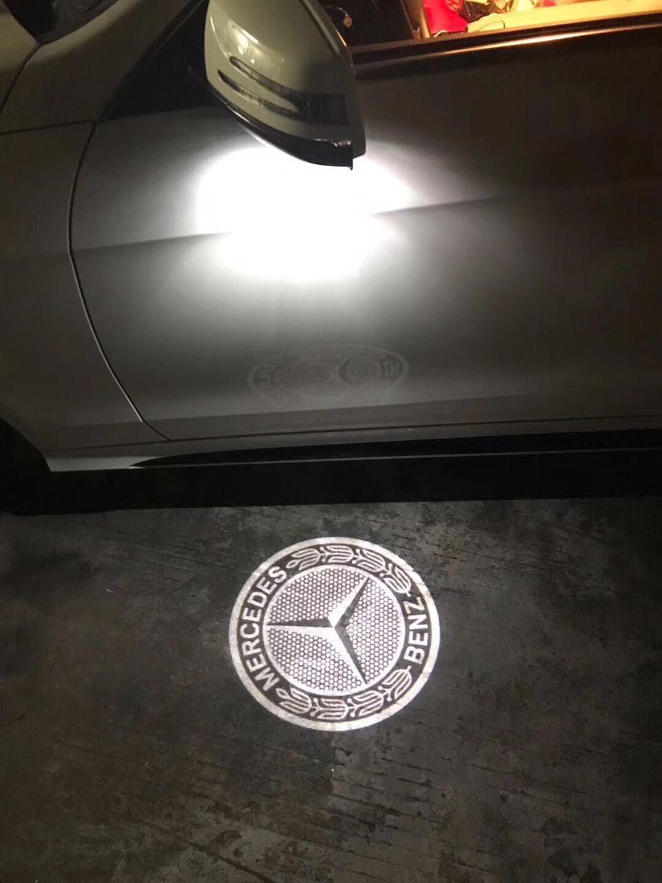 2x Mercedes-Benz Triangle MIRROR LIGHT (PLUG&PLAY) 4 logos、mySite、nflplayoffbracketp