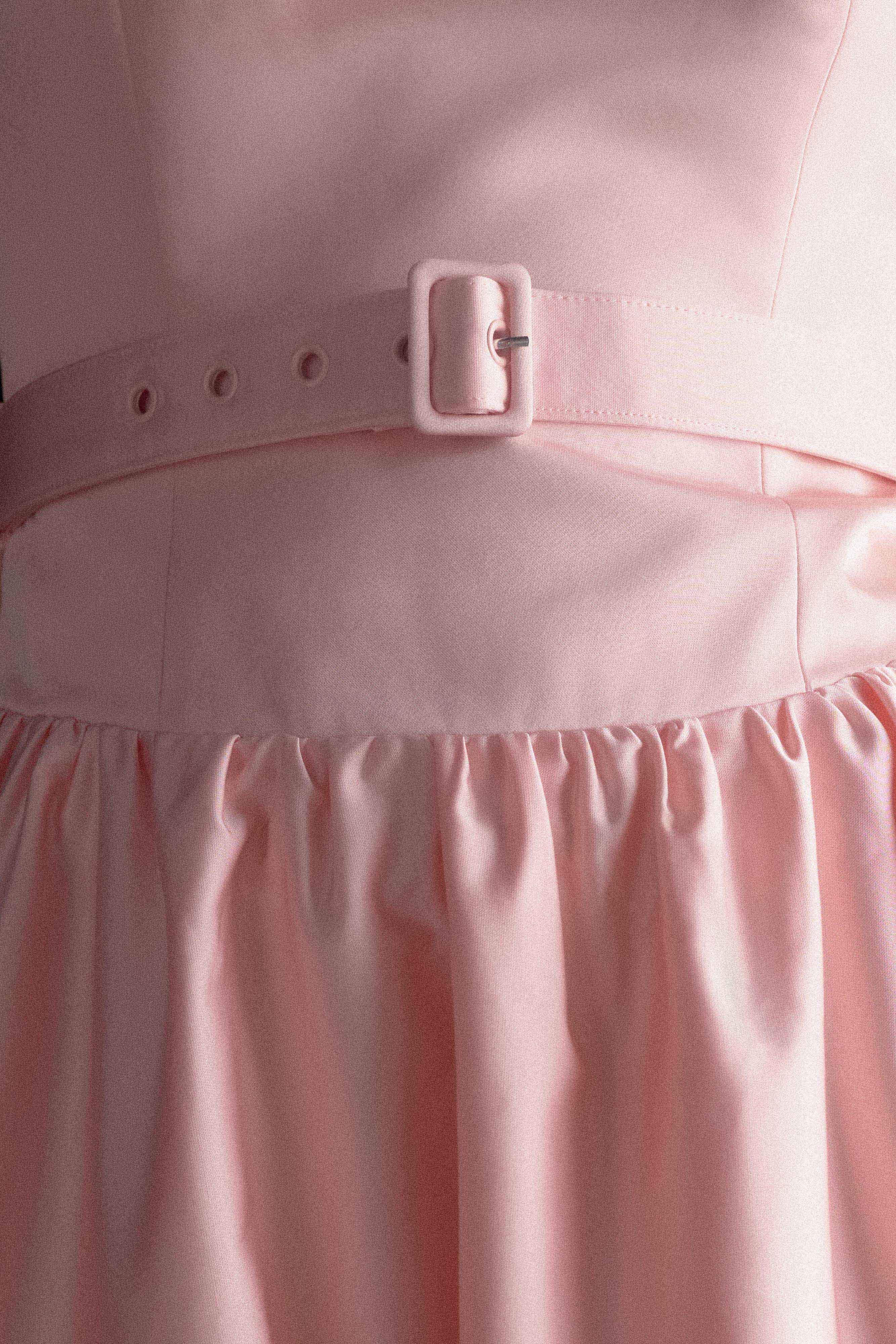 Florence Strapless Belted Maxi Dress - Baby Pink、mySite、solidvoid