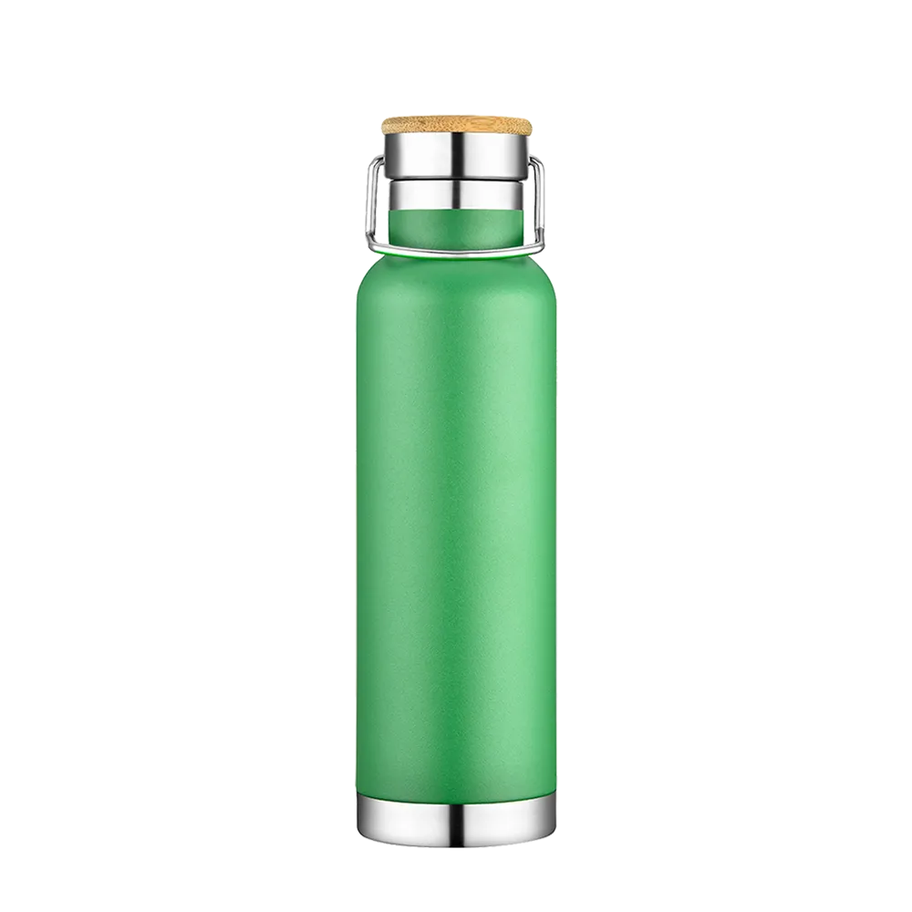 Slate 22 oz Vacuum Bottle W/ Bamboo Top、mySite、noshort