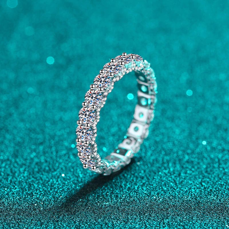 Moissanite Eternity Band Side Settings 2ct Ultra Sparkle Ring Sterling Silver、mySite、g9winljtr