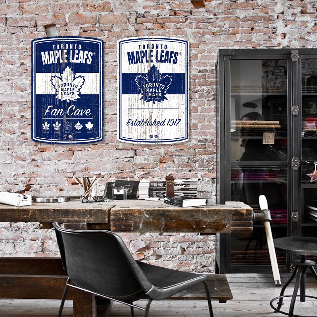 Toronto Maple Leafs 16x23 2 pack Established Faux Wood Wall Signs