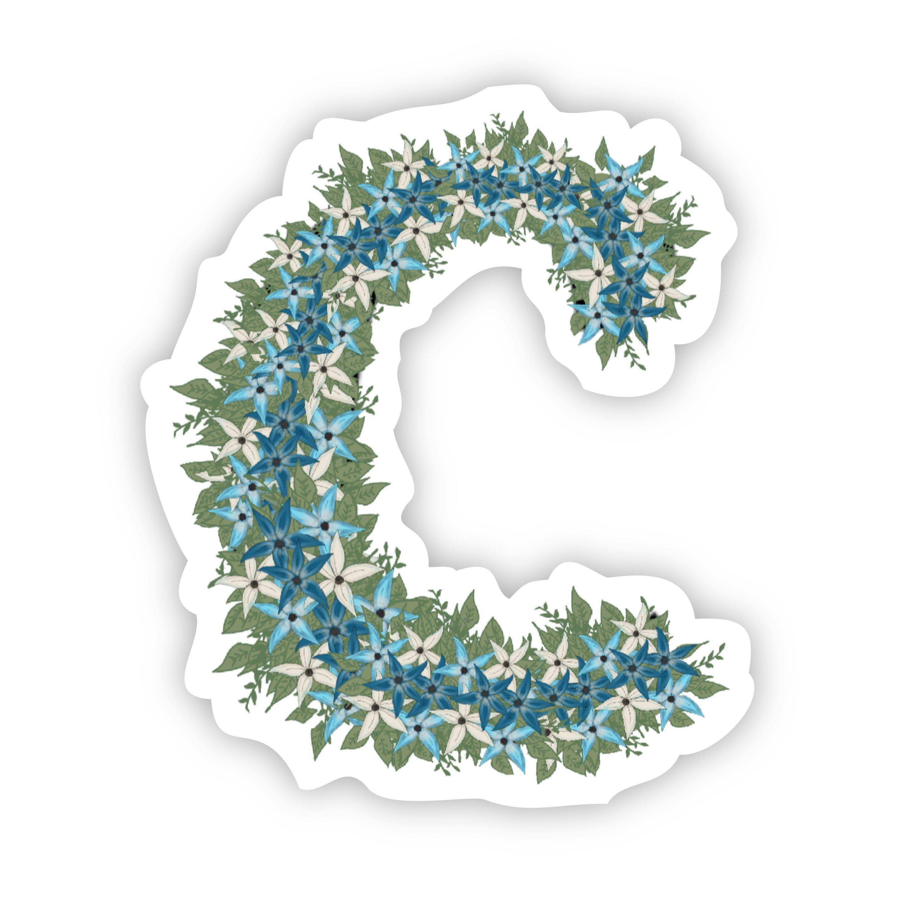  Floral C Letter Sticker、mySite、elrpsem3k
