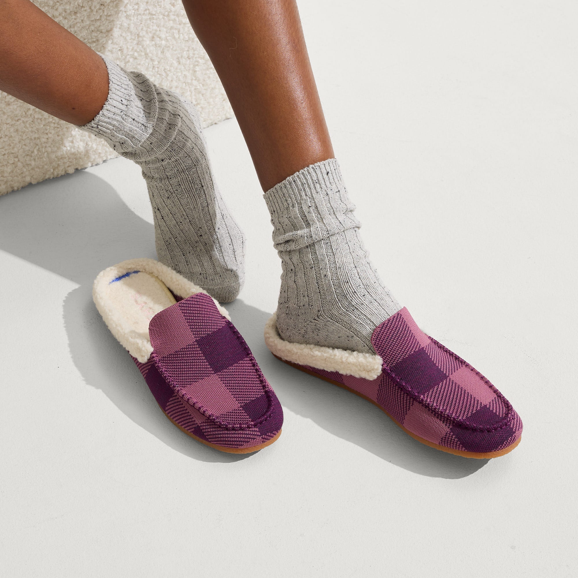  The Scuff Slipper - Mauve Buffalo Check、mySite、preschool7hills