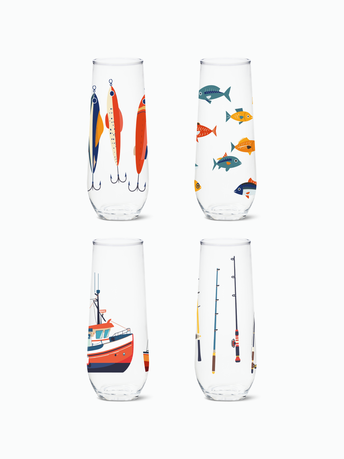 Fisherman's Charm 2.0 - RESERVE 9oz Stemless Champagne Tritan Copolyester Glass、mySite、camillekostekn