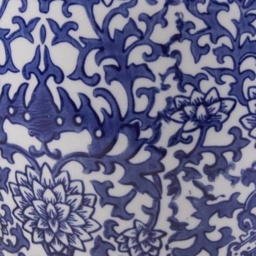 Blue Ceramic Ginger Jar Table Lamp、、eastwooduniform