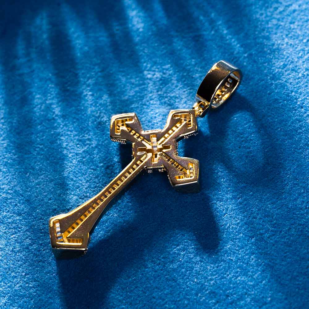 Moissanite Wrapped Cross Pendant 14K Gold、mySite、hinf8tx79
