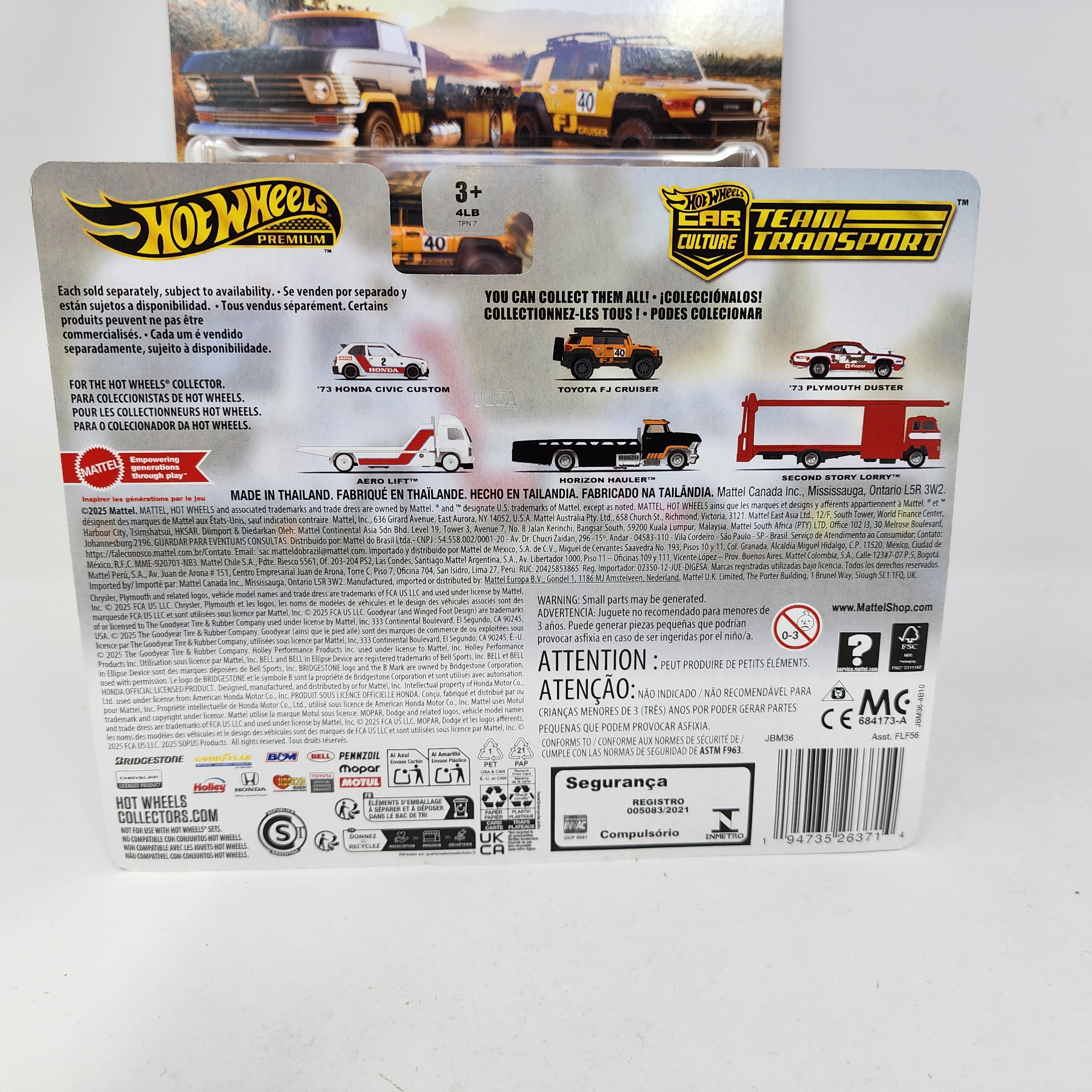 NEW! Complete 3 Car Set Case G * 2025 Hot Wheels Team Transport FJ Crusier, Honda, Duster、mySite、hgirdovlk