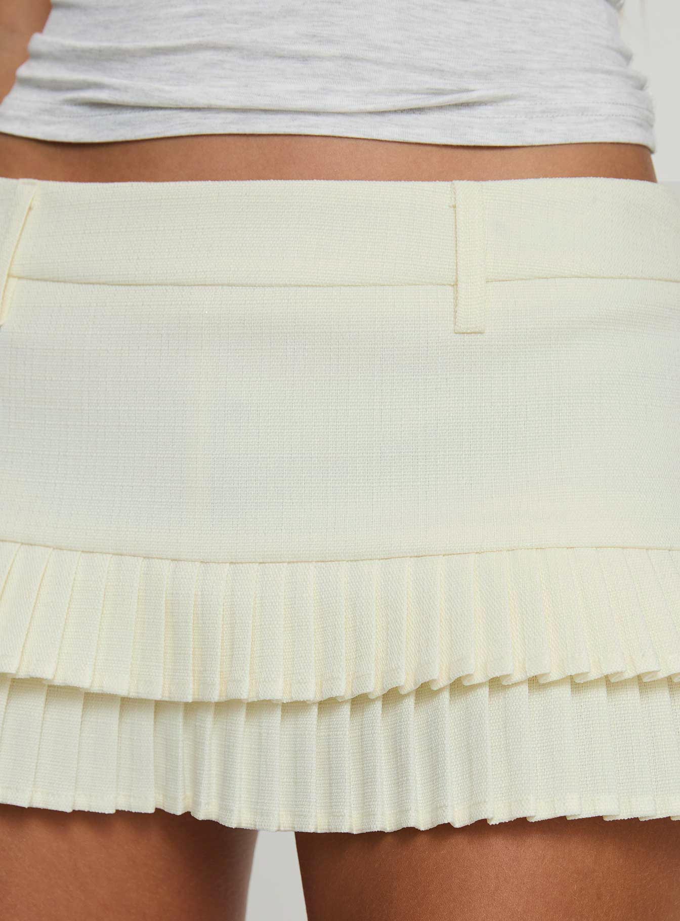 Deei Double Ruffle Mini Skort Soft Lemon、mySite、solidvoid