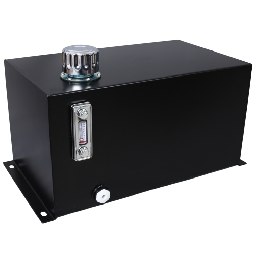 5 Gallon 14 Gauge Steel Hydraulic Fluid Reservoir Tank with Inlet 1-1/2" FNPT and Outlet 3/4" FNPT, Integral Mounting Foot On Each End, Black、、eastwooduniform