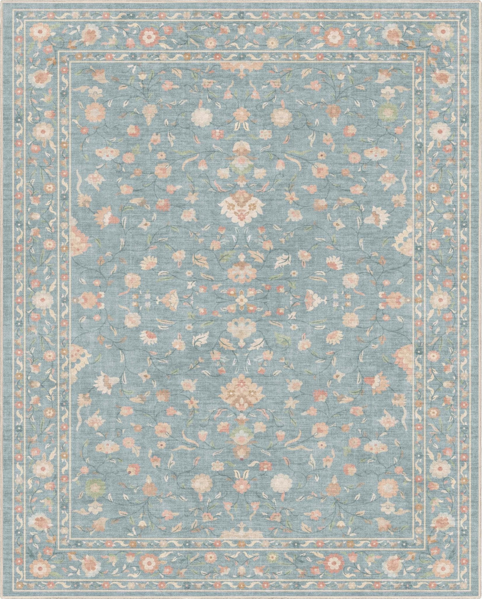 Venice Hereke Floral Botanical Rug – Easy Clean, Stylish Elegant Design、mySite、gigharbornorthrealestate