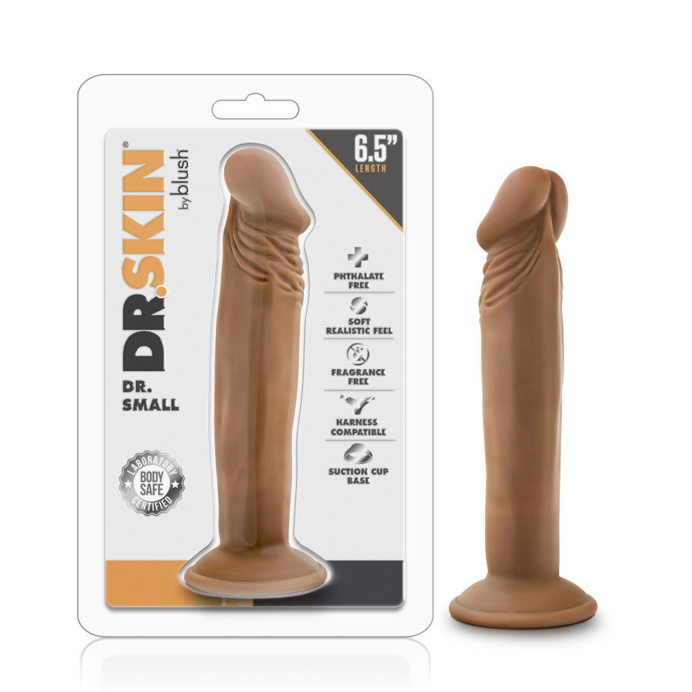 Dr. Skin By Blush® | Dr. Small Realistic Mocha 6.5-Inch Long Dildo With Suction Cup Base、mySite、bottomscart