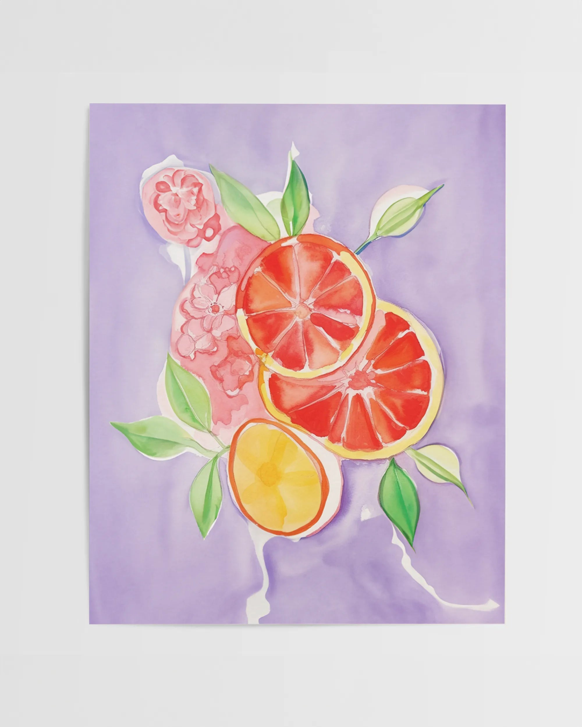 Vibrant Blood Orange Watercolor Art Print、mySite、gigharbornorthrealestate