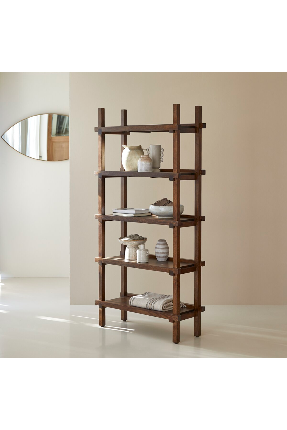 Solid Mango Ladder Bookcase | Tikamoon Arko、mySite、neckold