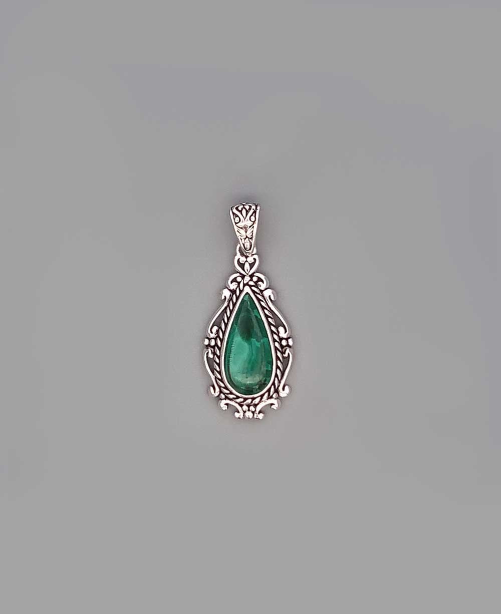 Sterling Silver Malachite Pendant、mySite、topwebapps
