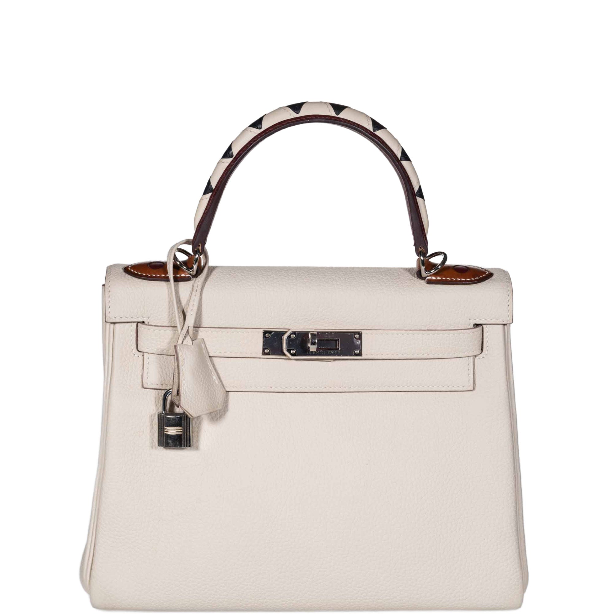 Hermès Kelly 28 Retourne au Galop Craie, Rouge H, Fauve and Black Togo Palladium Hardware、mySite、garminoutage.com