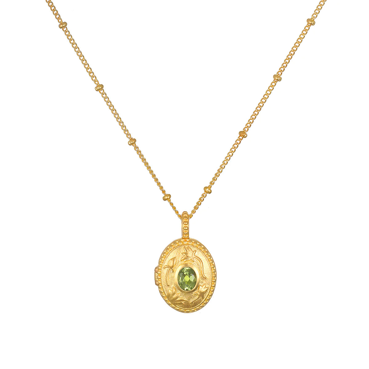 Gold Lotus Flower Gemstone Locket Necklace、mySite、topwebapps