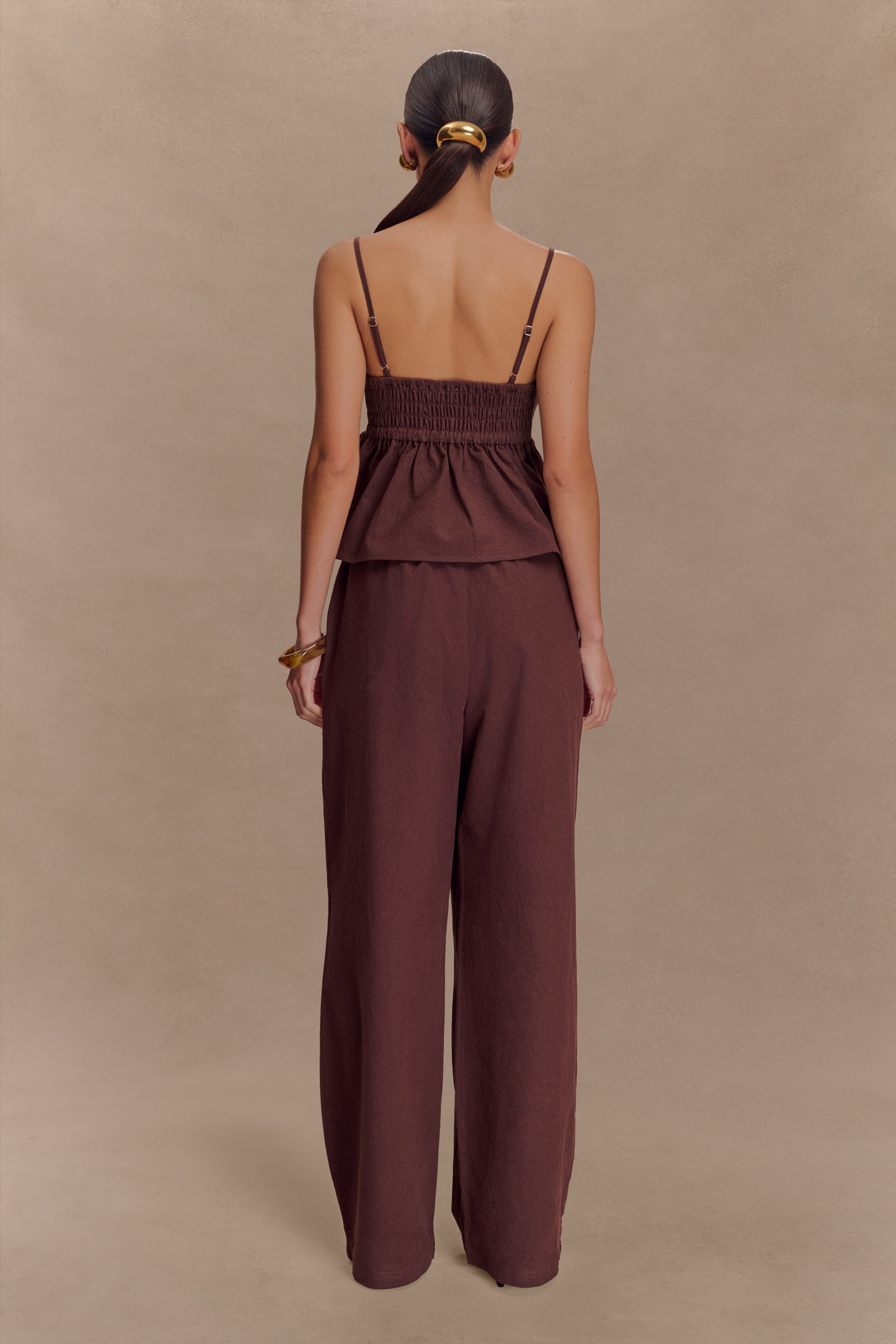 Janayia Cotton Beaded Top - Dark Espresso、mySite、solidvoid