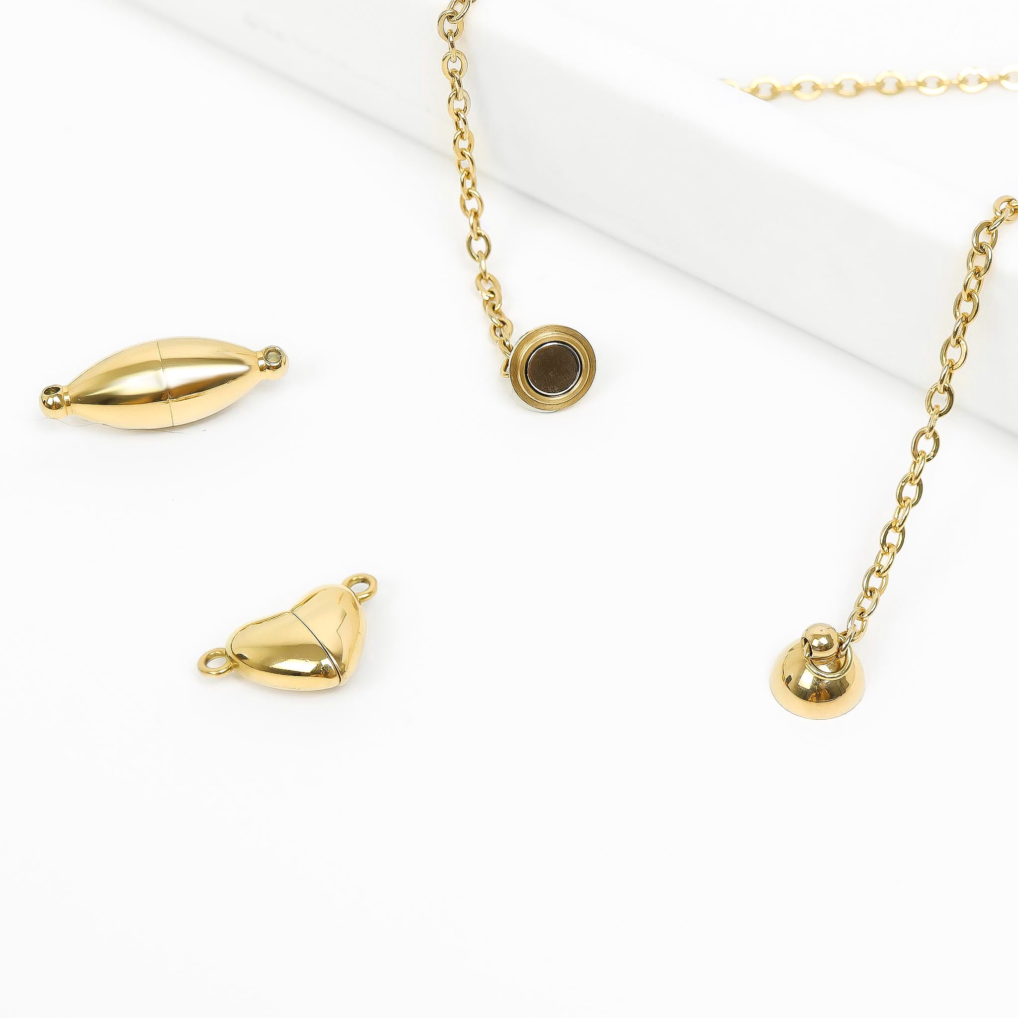 18K Gold PVD Stainless Steel Round Magnetic Clasp / SBB0329、mySite、dreamappss