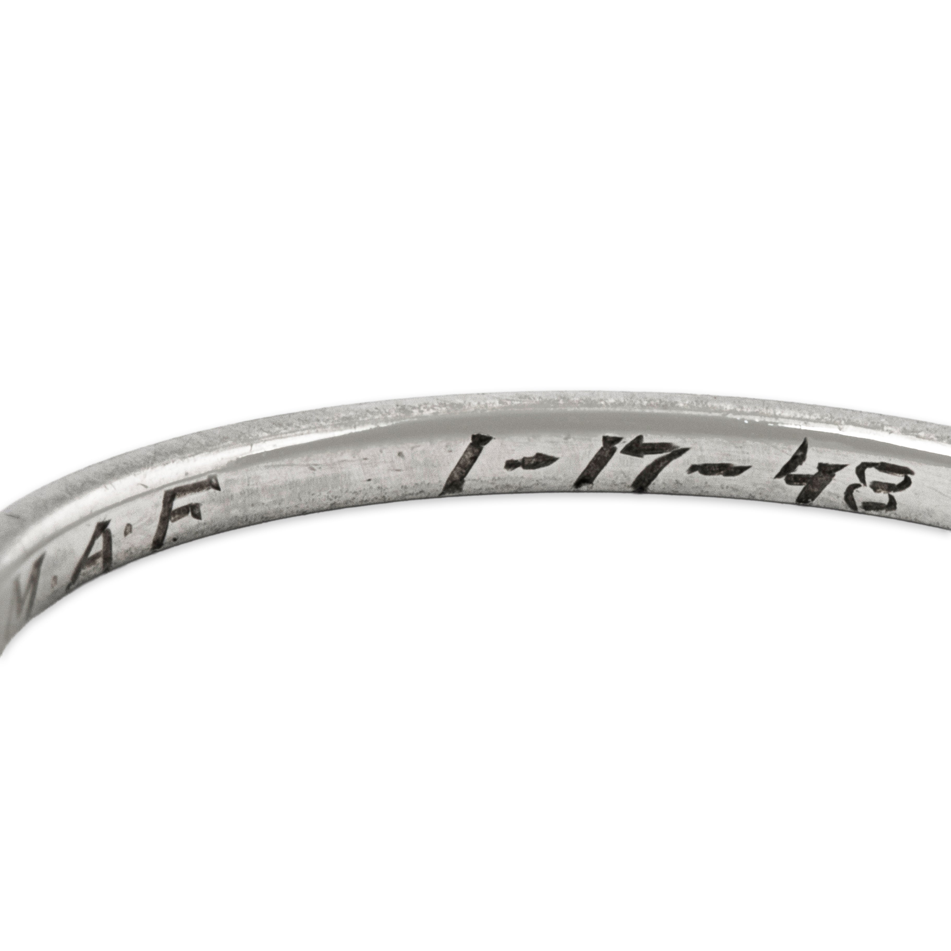 Vintage Platinum Dainty Milgrain Band Ring 7.00、mySite、hinf8tx79