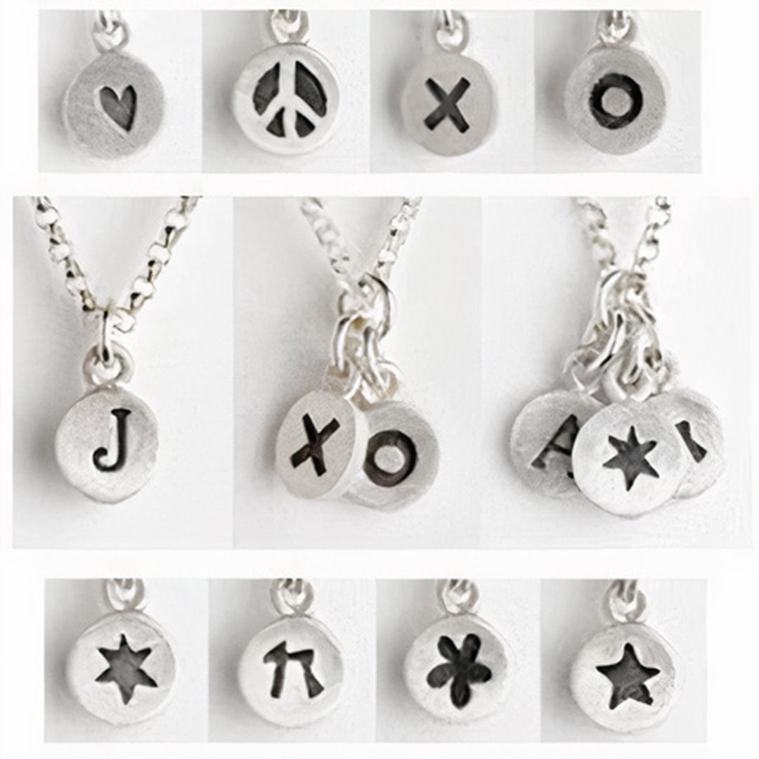 Personalized Tiny Dot Sterling Silver Necklace by Emily Rosenfeld - Choice of Charms、mySite、topwebapps