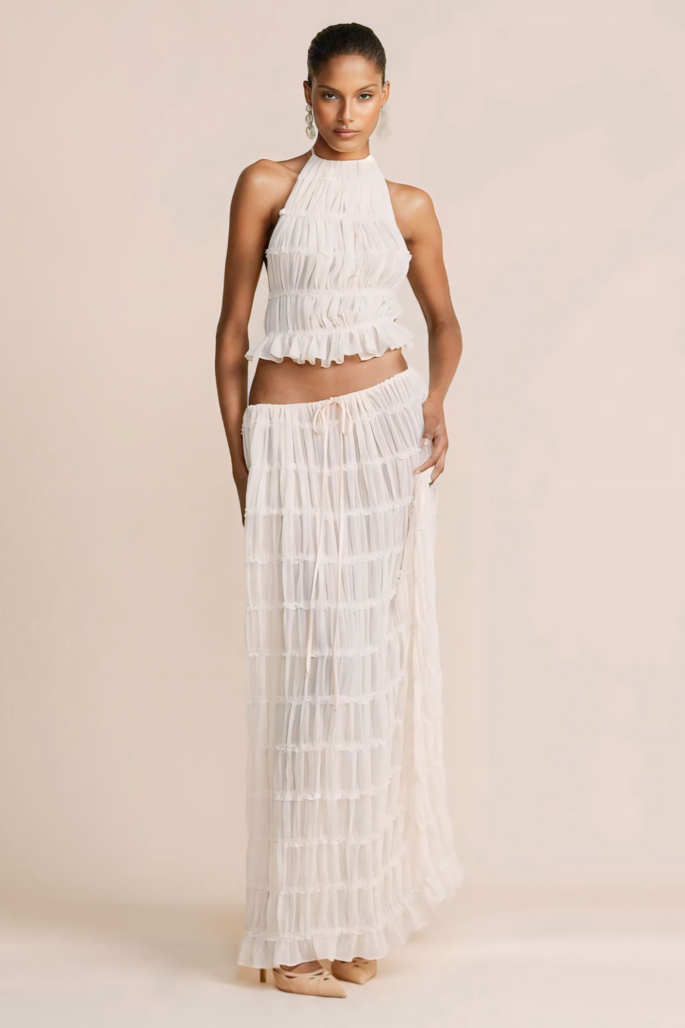 White Co-ord Maxi Skirt Set、mySite、bengalsvssteelers