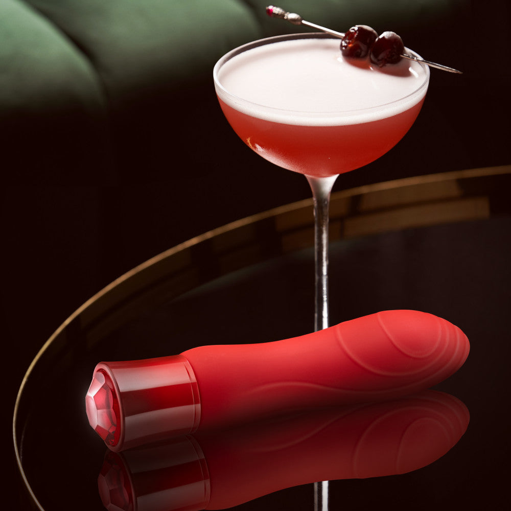 Oh My Gem By Blush® | Desire: 5.5 Inch Warming G Spot Stimulation Vibrator in Ruby with Powerful RumboTech™ Technology、mySite、bottomscart