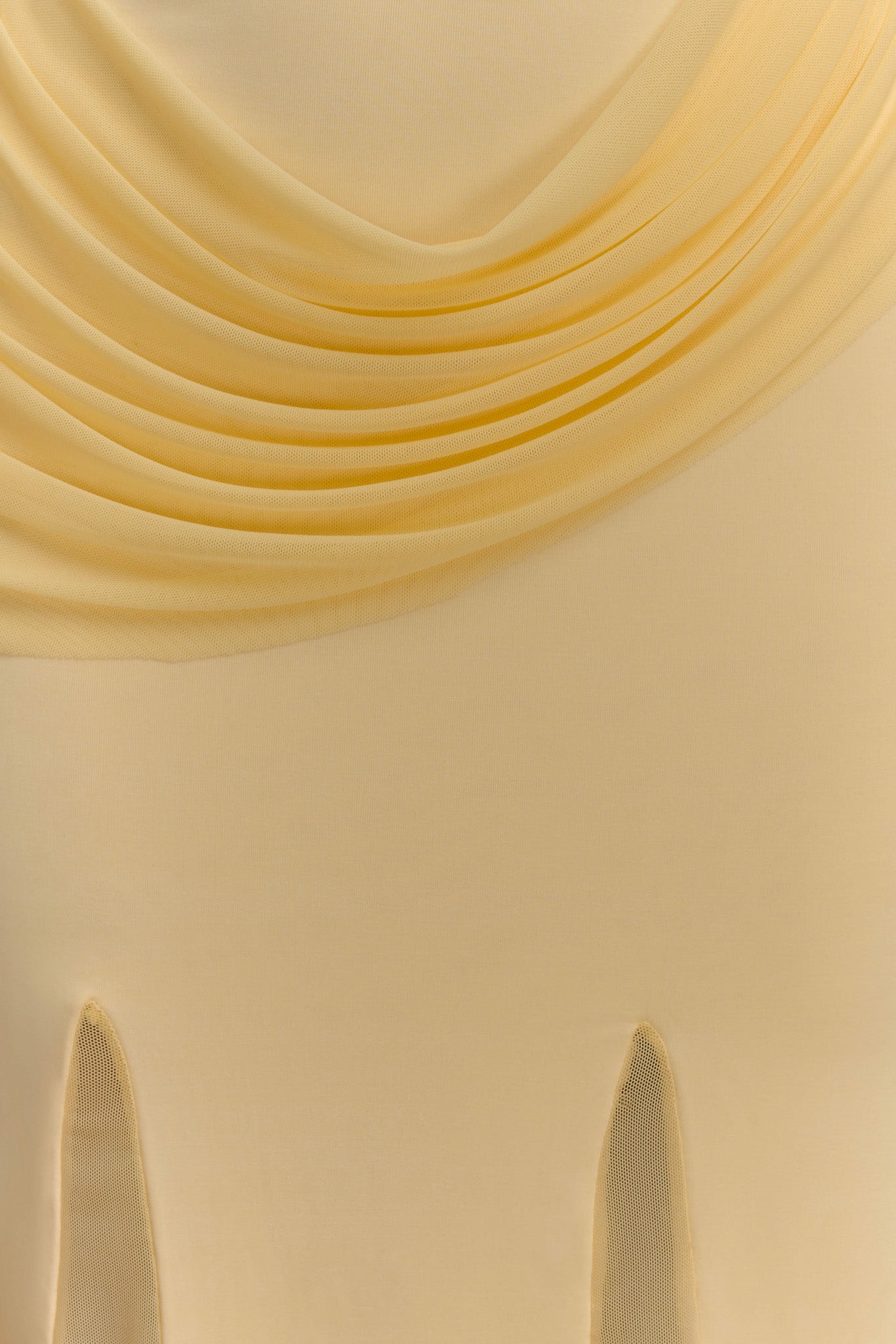 Gabrielle Slinky And Mesh Maxi Dress - Lemon、mySite、solidvoid