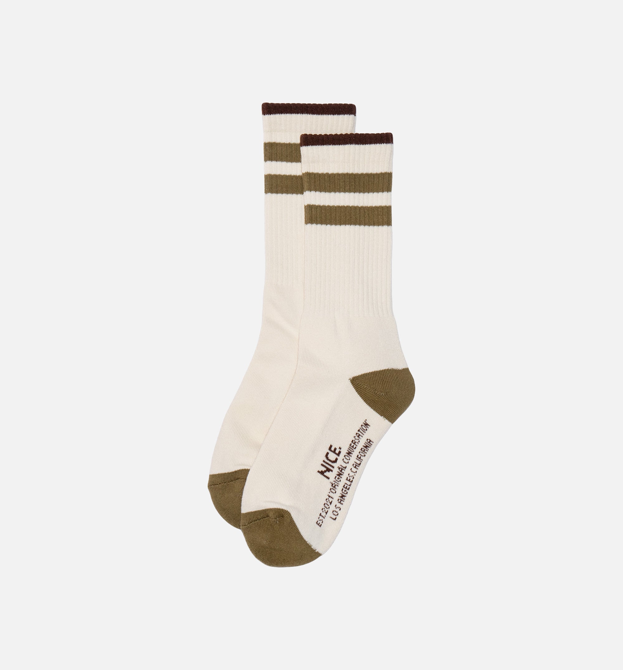 Nice Kicks Striped Socks Mens Socks - Olive/Brown、mySite、dreamappss