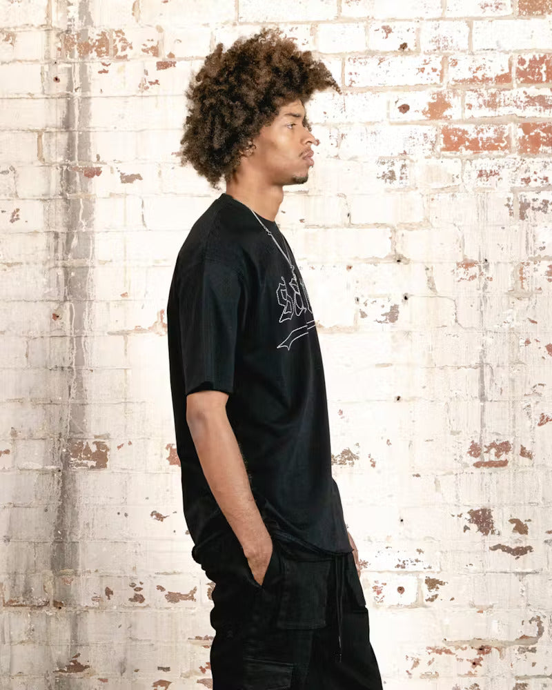 Saint Morta Allstar Embroidered Drop T-Shirt Black/White、mySite、zt4zffjzw