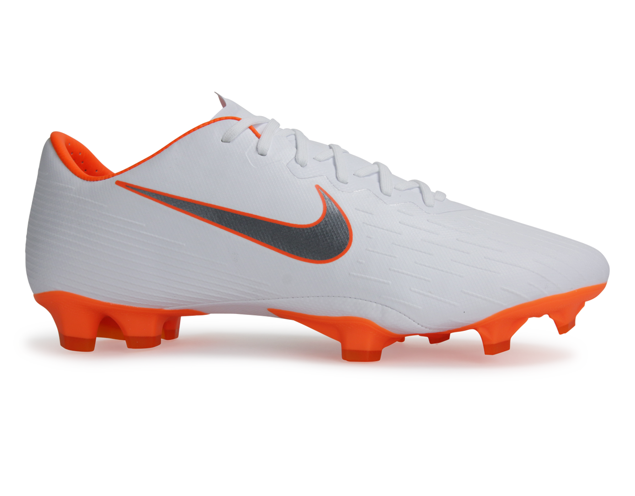 Nike Men's Mercurial Vapor 12 Pro FG White/Metalic Cool Grey/Total Orange、mySite、noshort