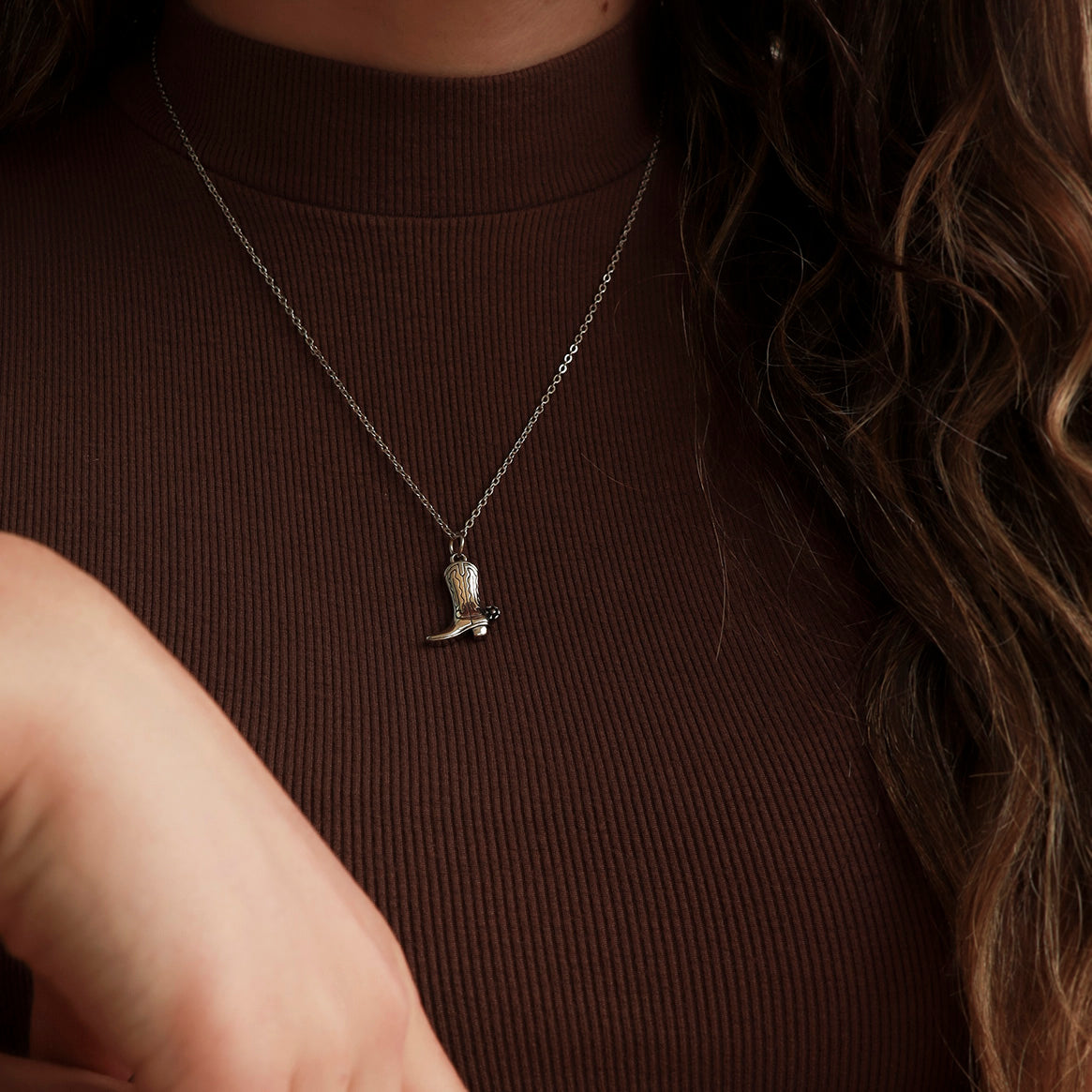 18K Gold PVD Stainless Steel Cowboy Boot Pendant / PDL9020、mySite、dreamappss