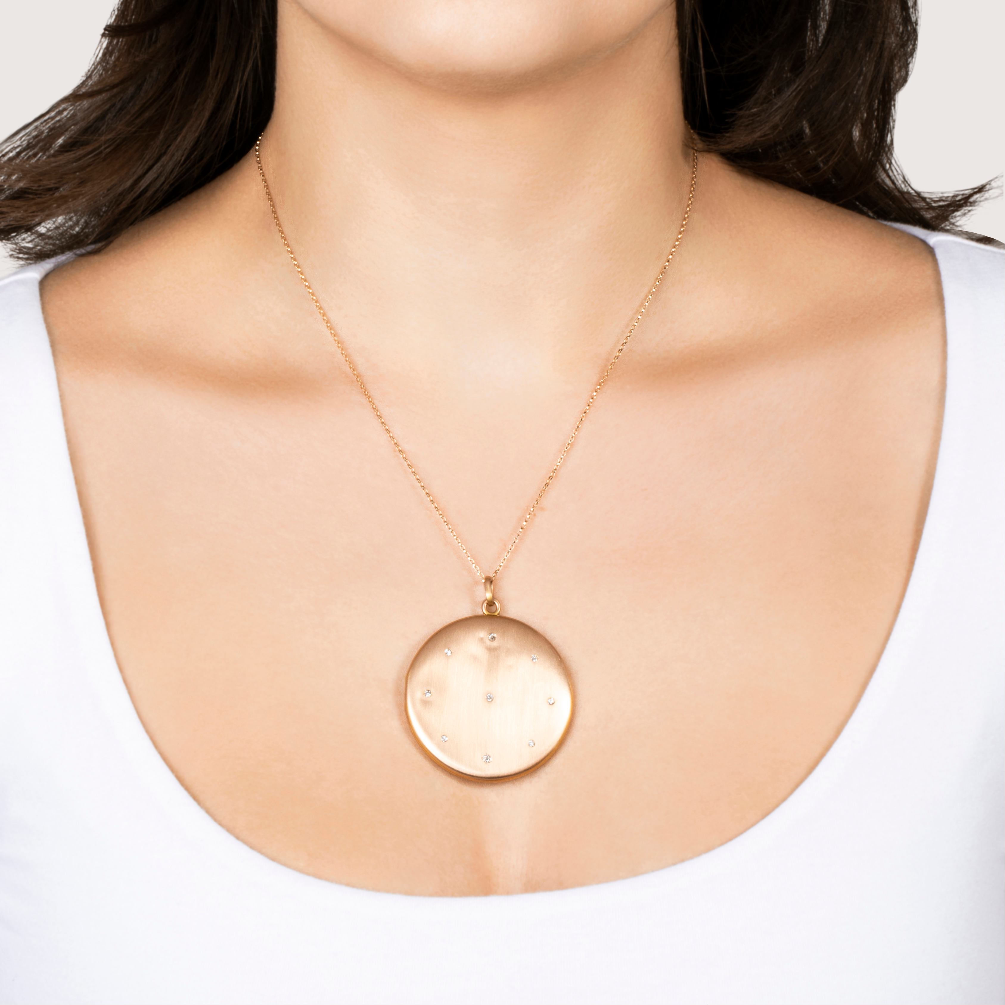 Antique Oversized 14k Yellow Gold Old Mine Diamond Brushed Finish Locket Pendant、mySite、hinf8tx79