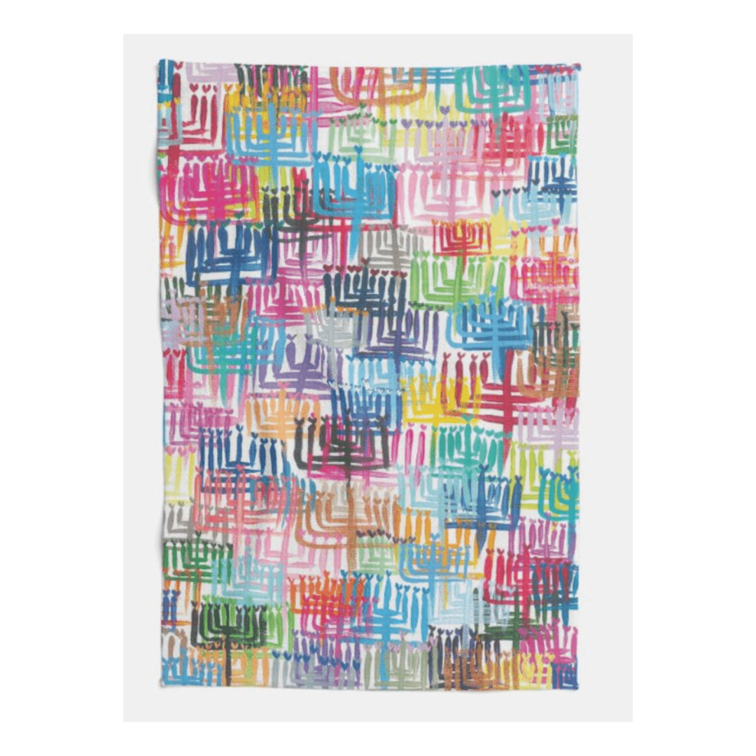 Happy Hanukkah Hearts Menorahs Kitchen Towel、mySite、topwebapps