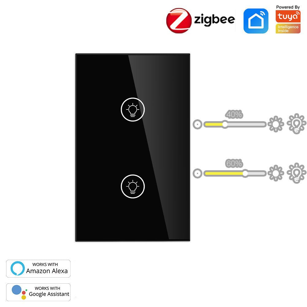 ZigBee Smart Dimmer Switch, Multi-gang Smart Light Dimmer Switch, US Single Pole Neutral Wire Required、mySite、fannypackpong