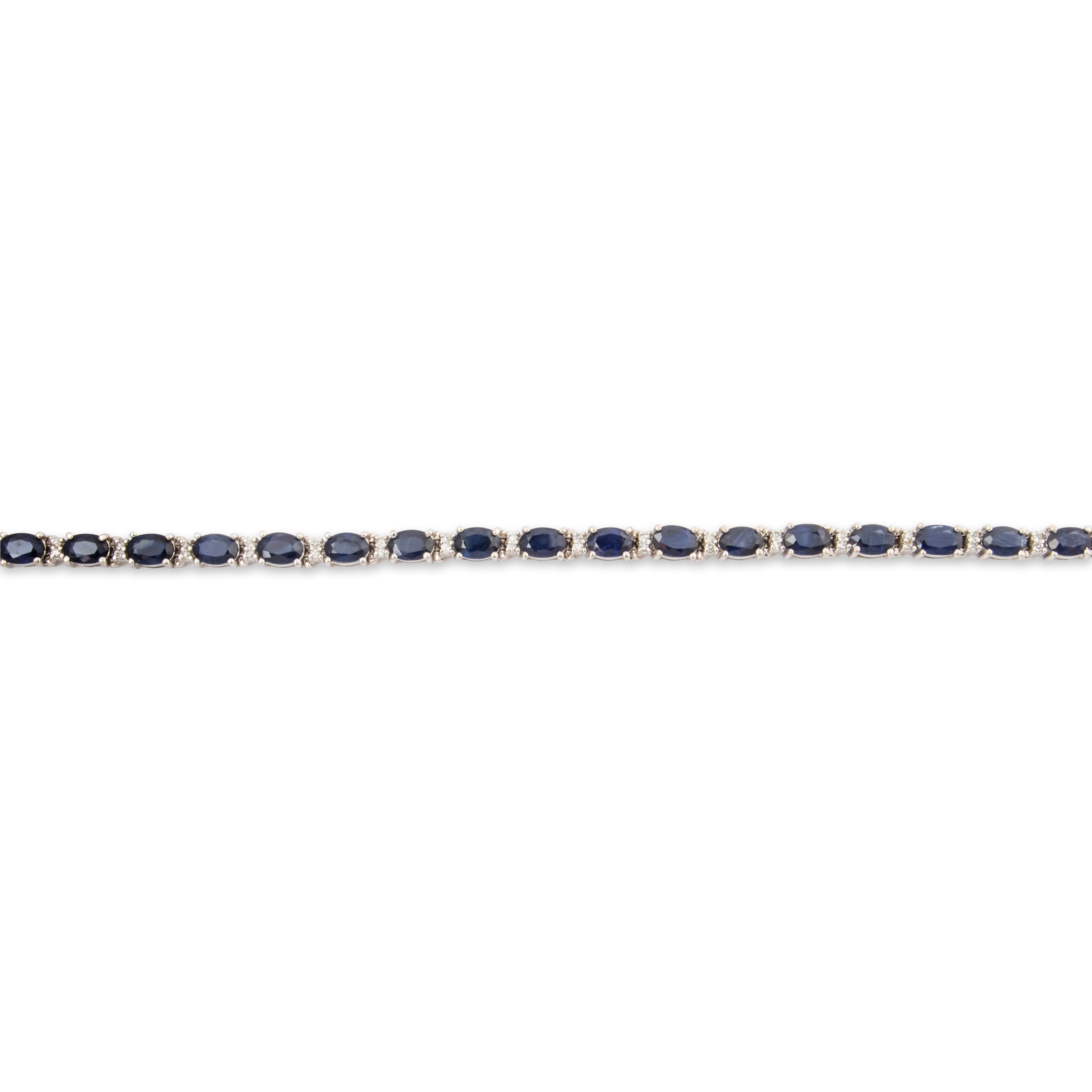 Vintage 14k White Gold 10.5cttw Sapphire .336cttw Diamond Tennis Bracelet 6.75、mySite、hinf8tx79