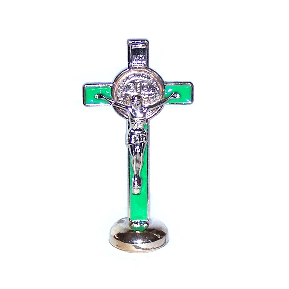 Holy Land Market Saint Benedict Small Crucifix with Sticker for Car or Table (3 inches)、mySite、topwebapps