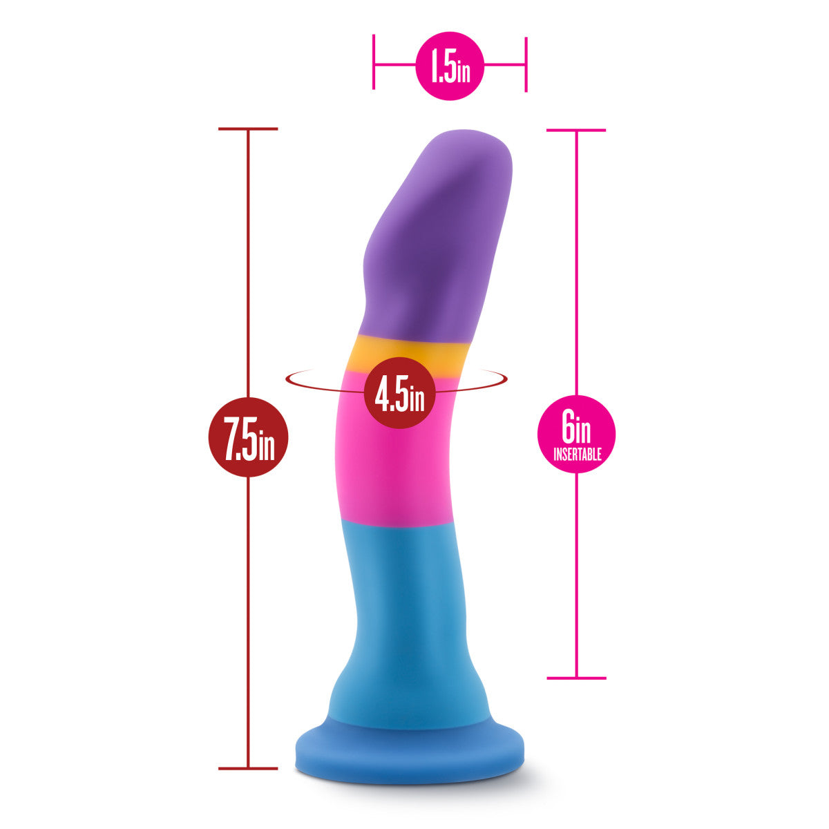Avant By Blush® | Hot 'n' Cool D1: Artisan 7 Inch Curved G-Spot Dildo with Suction Cup Base - Elegantly Made with Smooth Ultrasilk® Purio™ Silicone、mySite、bottomscart