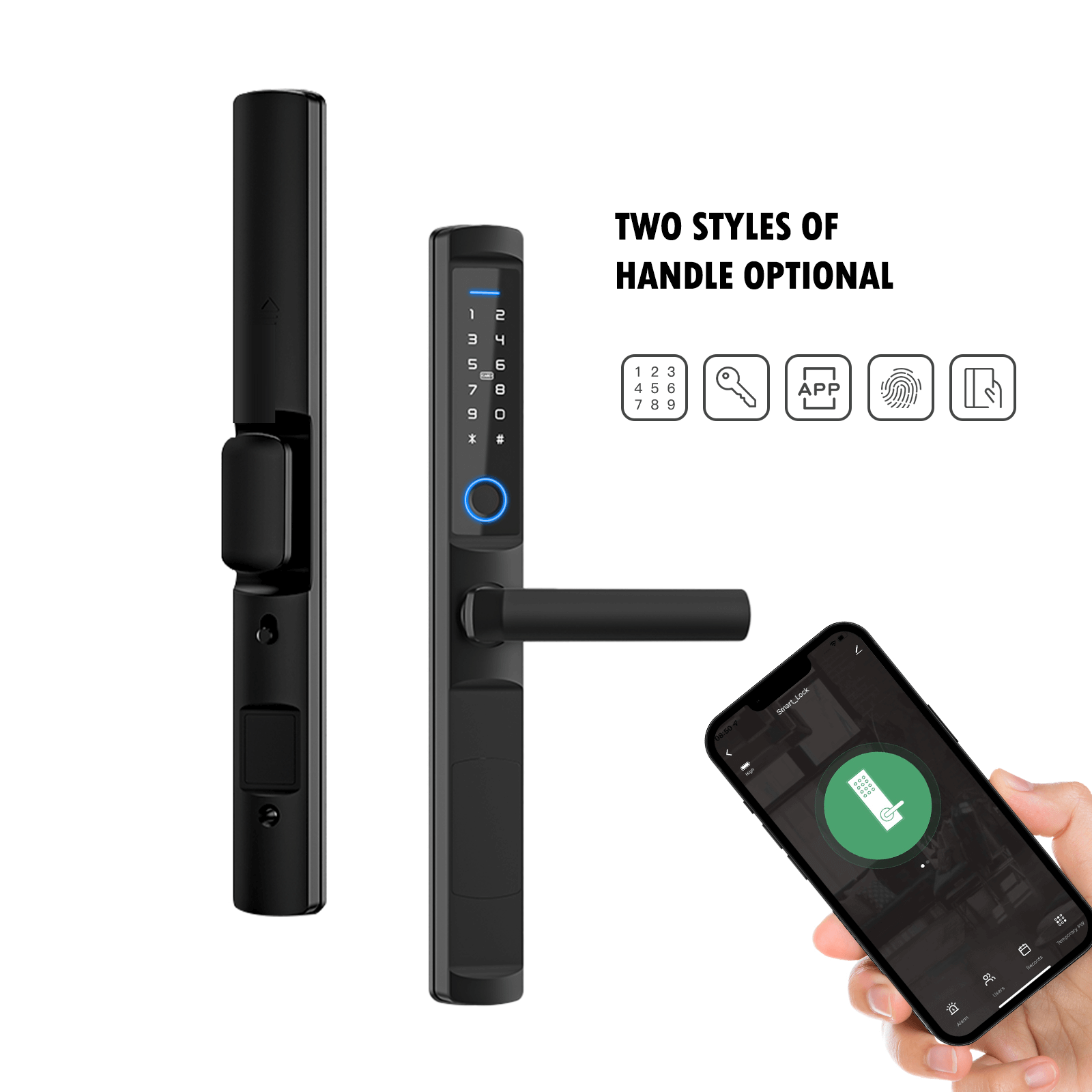 MOES WiFi Smart Narrow Side Fingerprint Coded Door Lock Remote Control Waterproof Two Handle Optional、mySite、fannypackpong