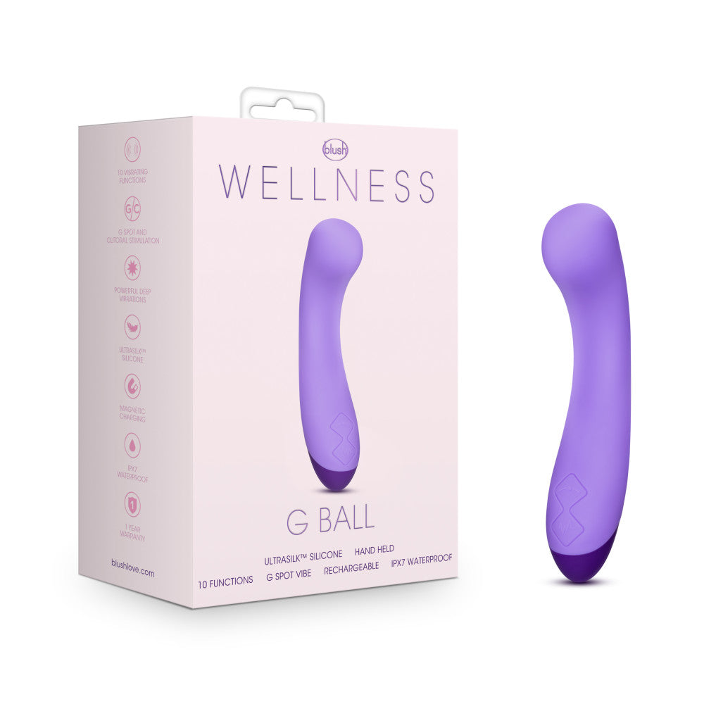 Wellness By Blush™ | G Ball G-Spot Purple UltraSilk® Vibrator - Made with Puria™ Silicone、mySite、bottomscart