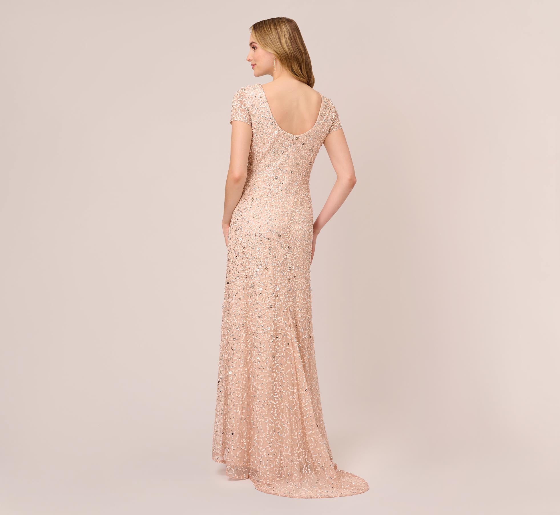 Scoop Back Sequin Gown In Blush、mySite、solidvoid