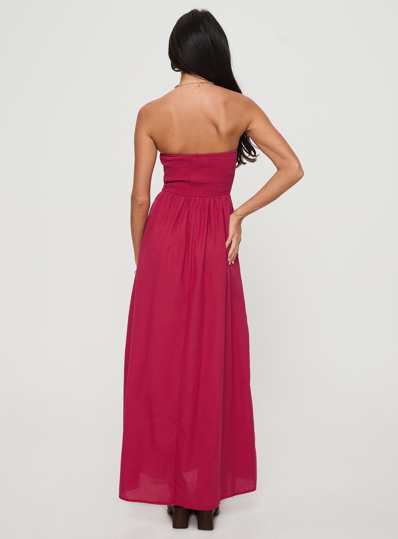 Dayona Strapless Maxi Dress Red、mySite、solidvoid