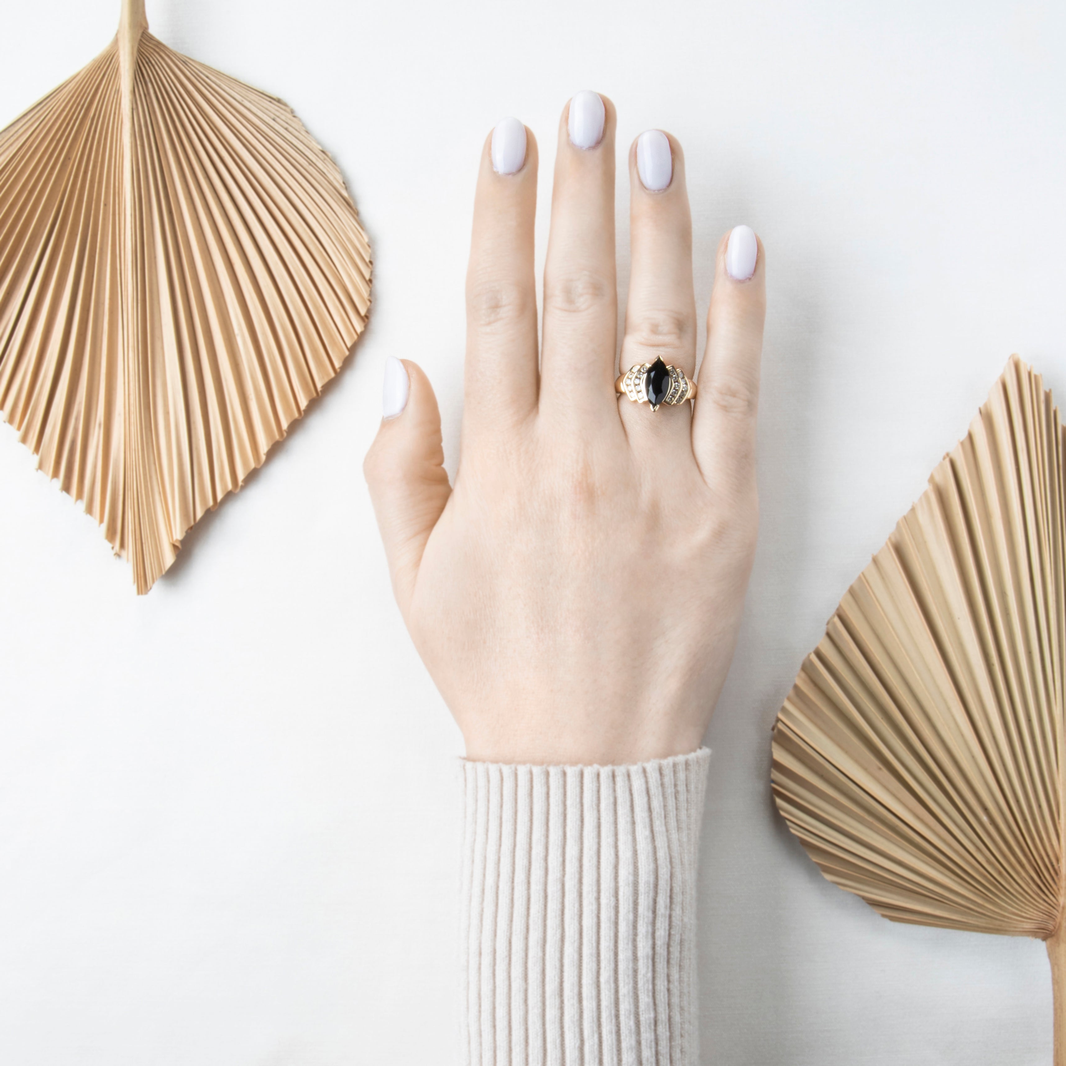 Vintage 14k Yellow Gold Onyx .32cttw Diamond Flashing Statement Ring 7.00、mySite、hinf8tx79