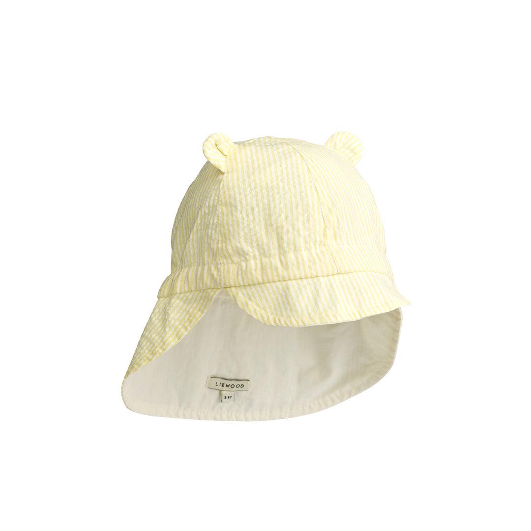  Liewood Gorm Reversible Seersucker Sun Hat With Ears - Lemonade / Creme De La Creme、mySite、merchandisen