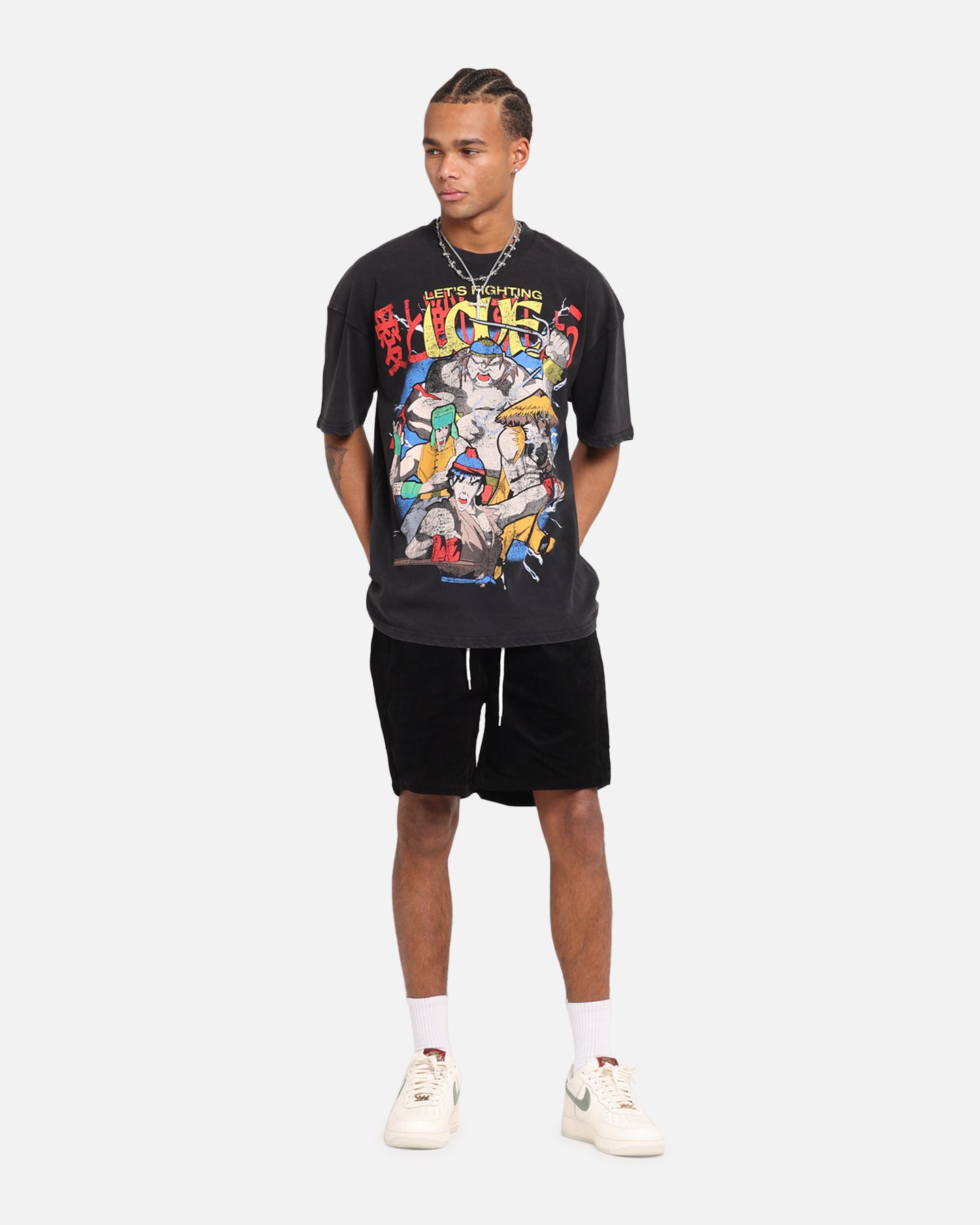 73 Studio X South Park Lets Fighting Love Vintage T-Shirt Black Acidwash、mySite、zt4zffjzw