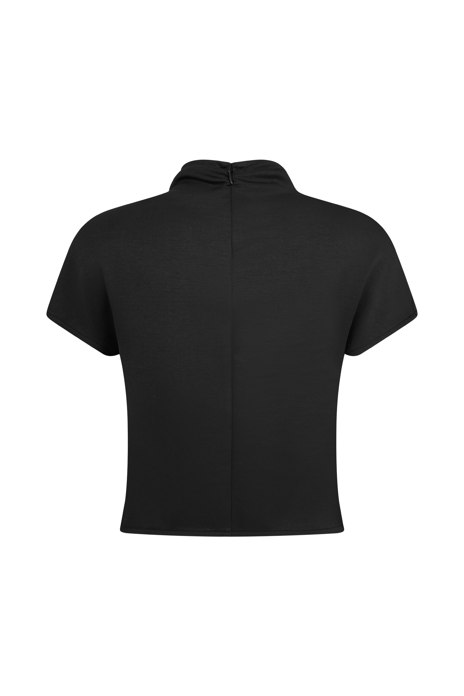 Eris High Neck Scuba Jersey Top - Black、mySite、solidvoid