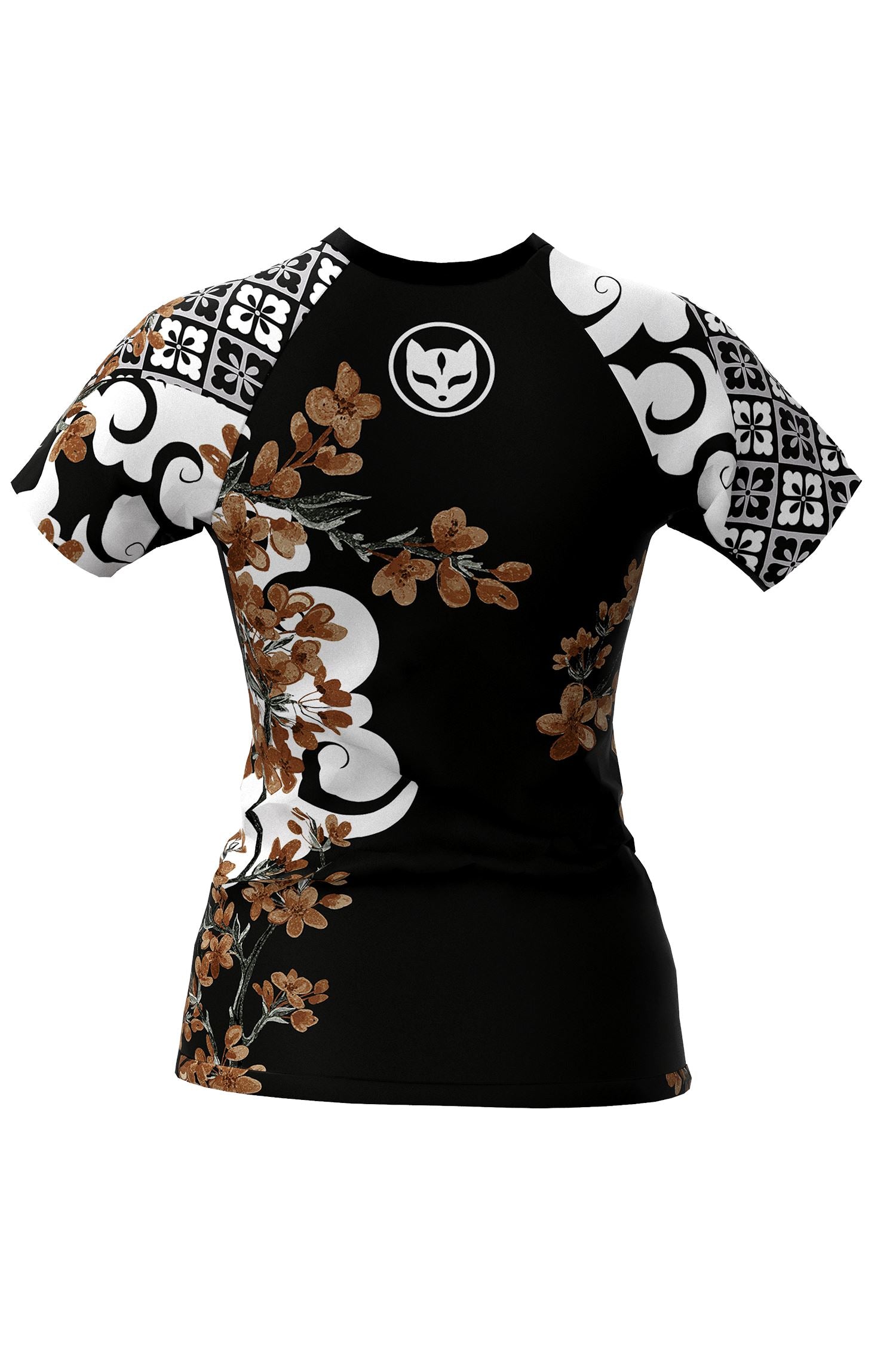 Women's Cherry Blossom Ranked Jiu Jitsu Rashguard - Short Sleeve、mySite、gigharbornorthrealestate