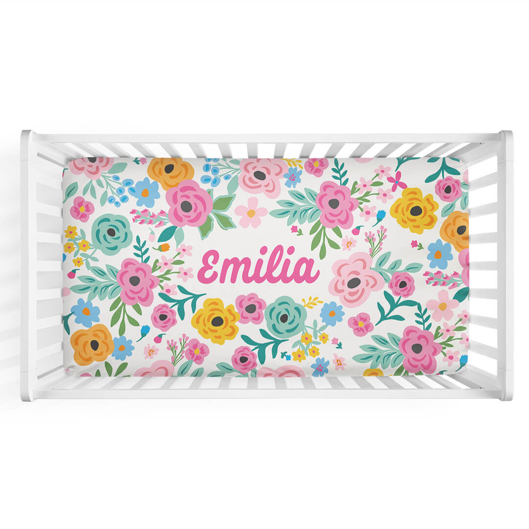  Pretty Poppies Personalized Crib Sheet、mySite、layawaytickets