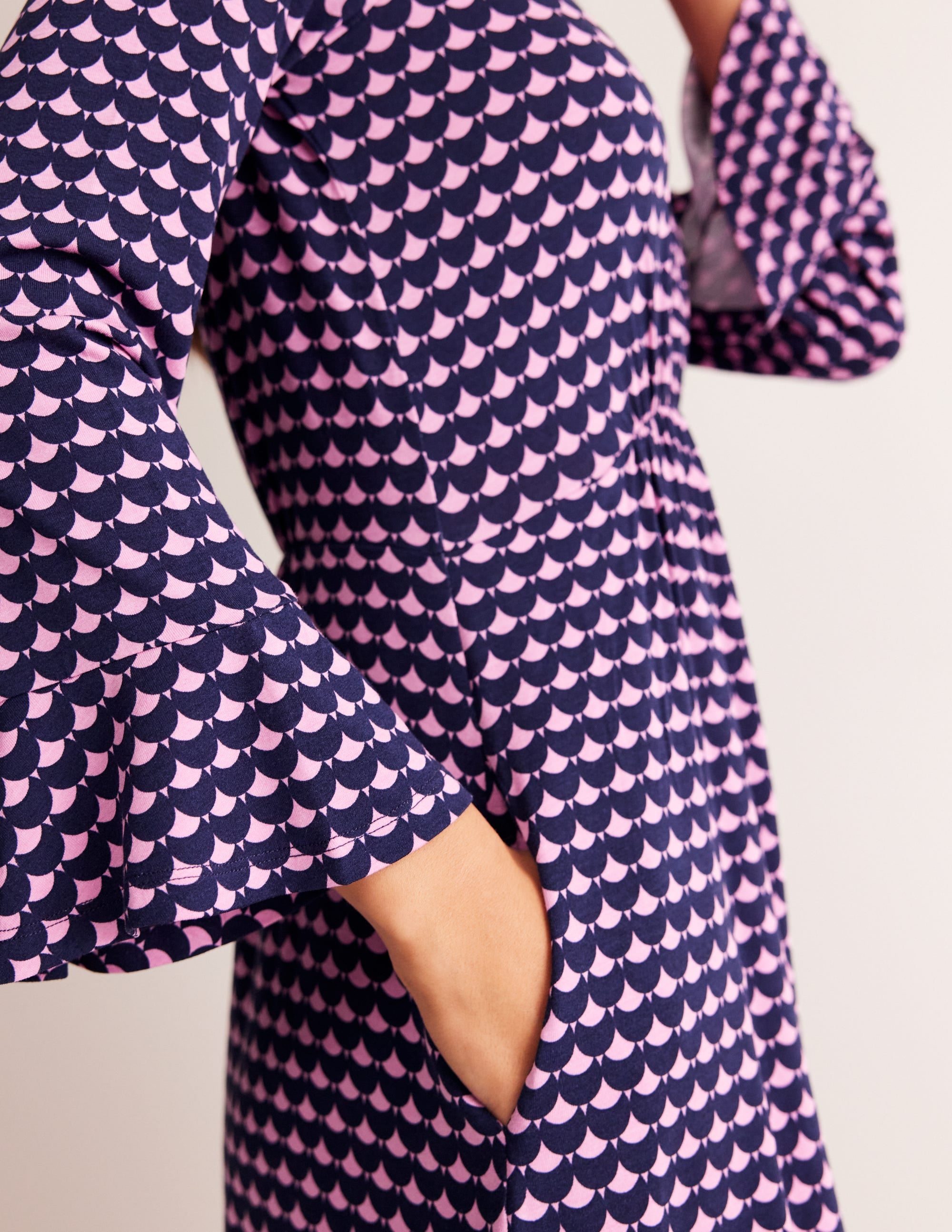  Flute Sleeve Jersey Dress-Sherbert, Crescent Stamp、mySite、ashleygrahame